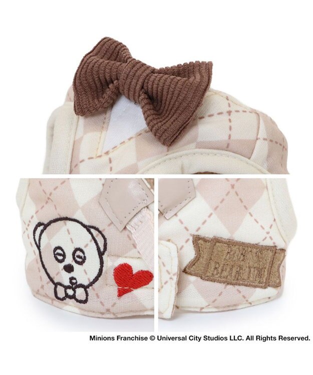 PET PARADISE ミニオン ティム ベストハーネス 《アーガイル》  中型犬 SM ベージュ