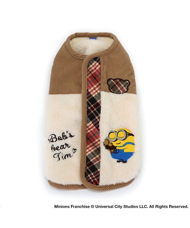 PET PARADISE ミニオン  ボブ＆ティム  背中開きベスト 小型犬 ベージュ