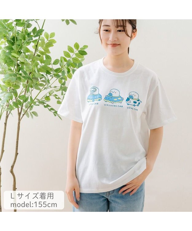 Mother garden しろたん 半袖 Ｔシャツ 《ウミウシ＆イカー》 ユニセックス ホワイト