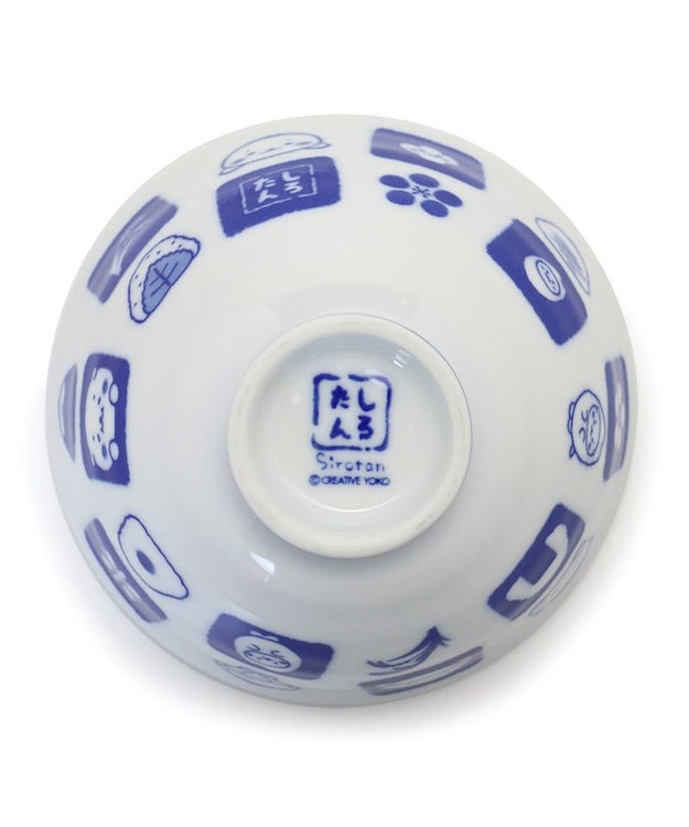 Mother garden しろたん ごはん粒がくっつきにくい ご飯茶碗 《大盛》 《顔ぼん柄/しろたん&らっこいぬ柄》 単品 しろたん&らっこいぬ柄