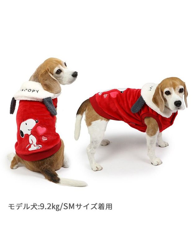 PET PARADISE スヌーピー 襟耳付きベスト 《ラブ》 中型犬 赤