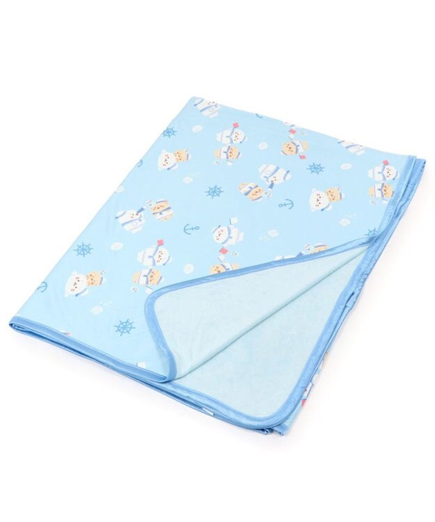 Mother garden しろたん 快眠 クール シングルケット 《マリン柄》 140×200cm 水色