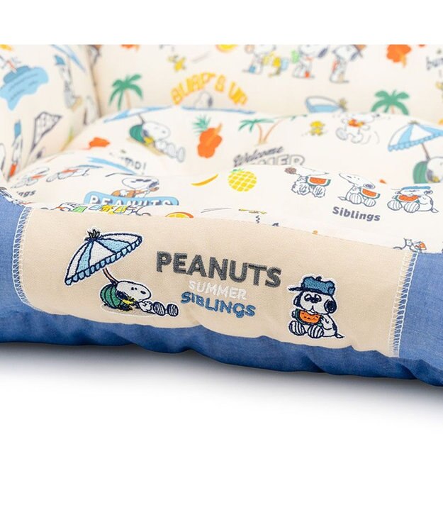 PET PARADISE スヌーピー クール 四角カドラー 《サマーバケーション柄》 Ｍ ホワイト×ブルー