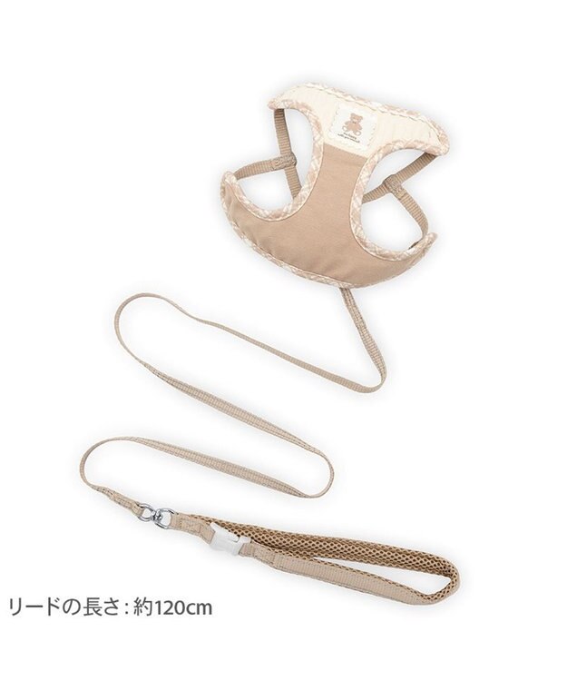 PET PARADISE ペットパラダイス くまちゃん リード付きハーネス 《チェック柄》 ＳＳ ベージュ