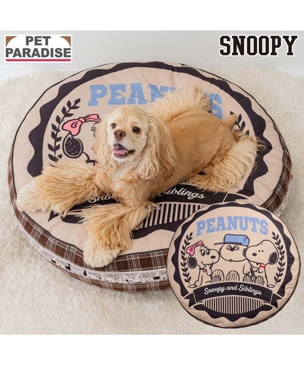 PET PARADISE スヌーピー クッション 《ブラザー》 L ブラウン