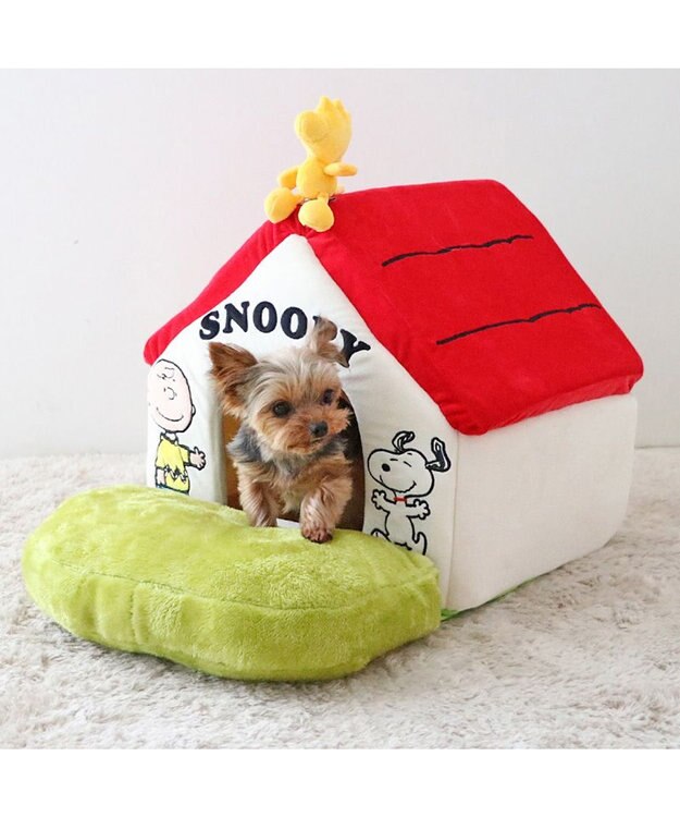 PET PARADISE スヌーピー お庭付き赤い屋根 折り畳みハウス【小】 折畳ハウス