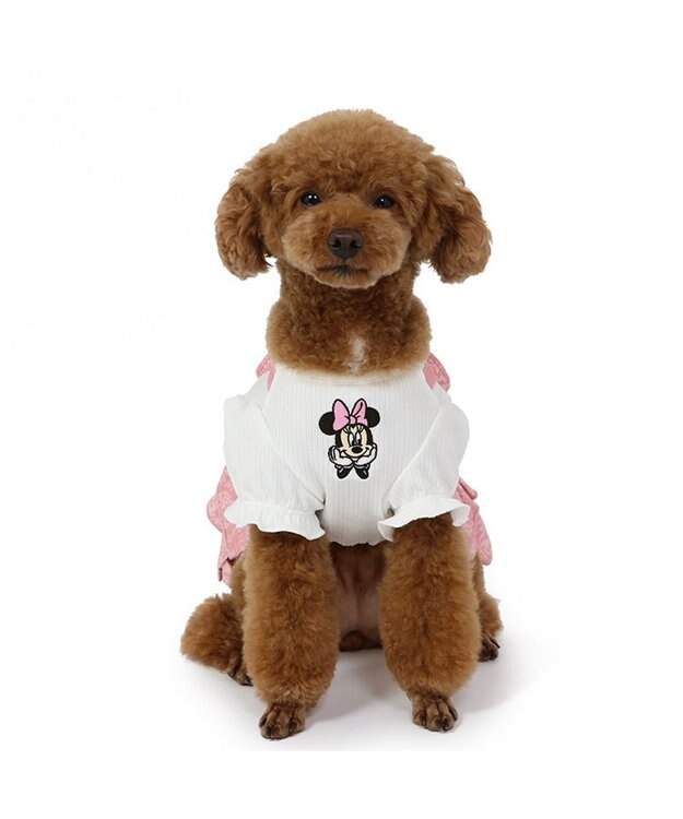 PET PARADISE ディズニー ミニーマウス アンティーク柄 ワンピース 【小型犬】 ピンク（淡）