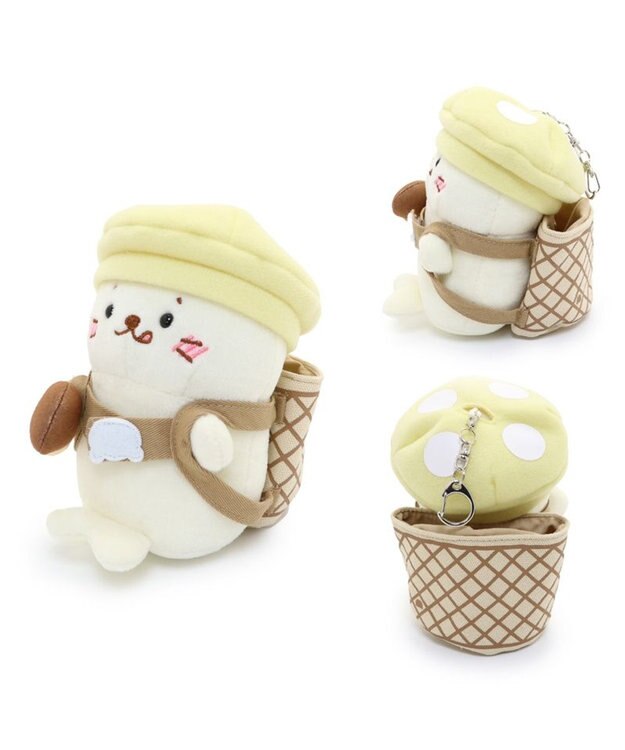 Mother garden しろたん マスコットキーホルダー ついたん 12cm 《しろっぺ  / きのこ狩りおのぼりたん 》 【単品】 おのぼりたん