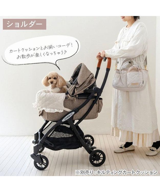 PET PARADISE ペットパラダイス 2way お散歩バッグ キルト オフホワイト