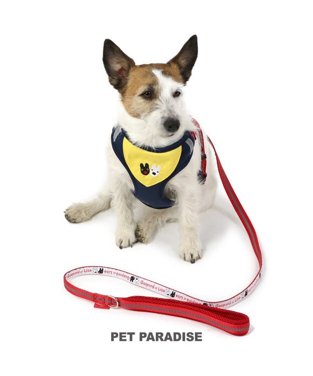 PET PARADISE 犬 ハーネス リード リサとガスパール 黄色バンダナ ハーネス＆リード 【Ｓ】 紺（ネイビー・インディゴ）