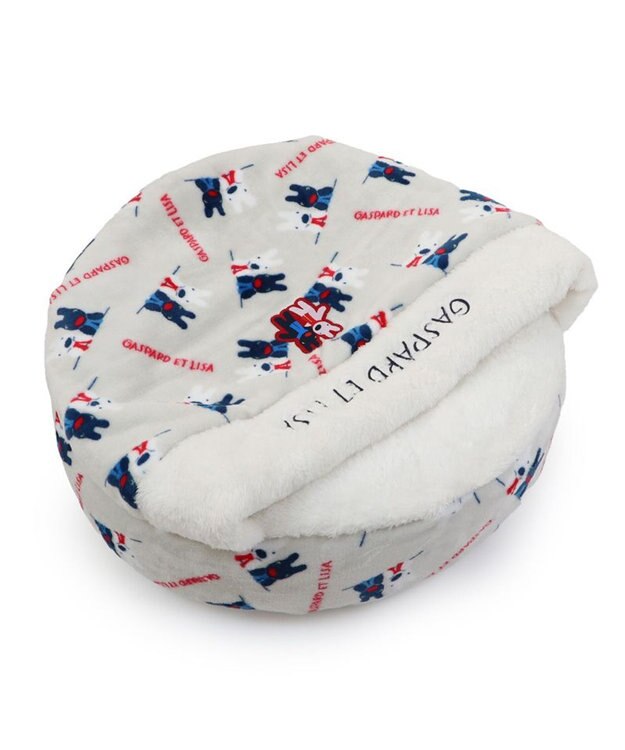 PET PARADISE リサとガスパール 遠赤外線  寝袋 丸型《頬杖柄》 径60cm ベージュ