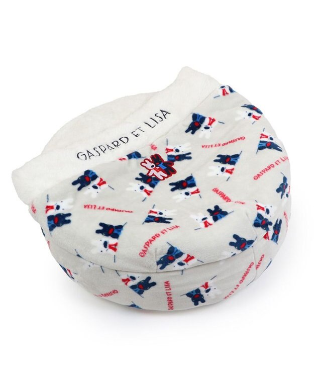 PET PARADISE リサとガスパール 遠赤外線  寝袋 丸型《頬杖柄》 径60cm ベージュ