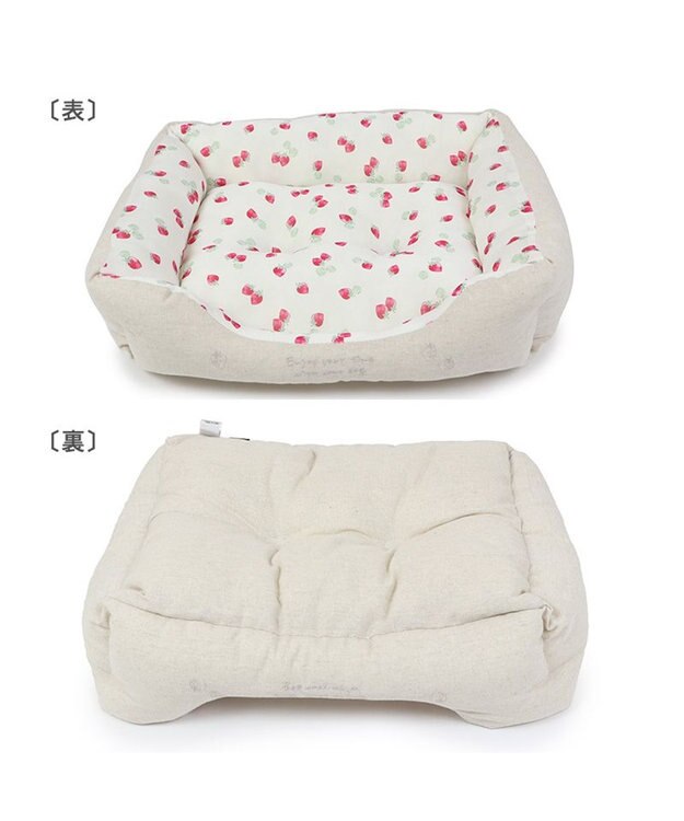 PET PARADISE ペットパラダイス 苺柄 接触冷感 クールカドラーベッド（57×45cm） -