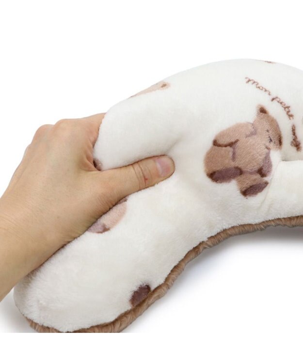 PET PARADISE ペットパラダイス くまちゃん 遠赤外線 ボアピロー オフホワイト×ブラウン