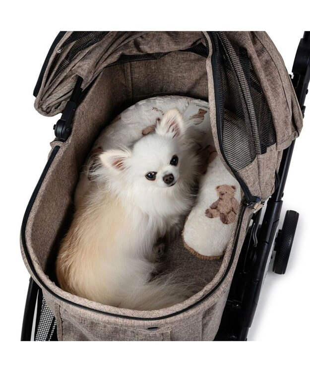 PET PARADISE ペットパラダイス くまちゃん 遠赤外線 ボアピロー オフホワイト×ブラウン