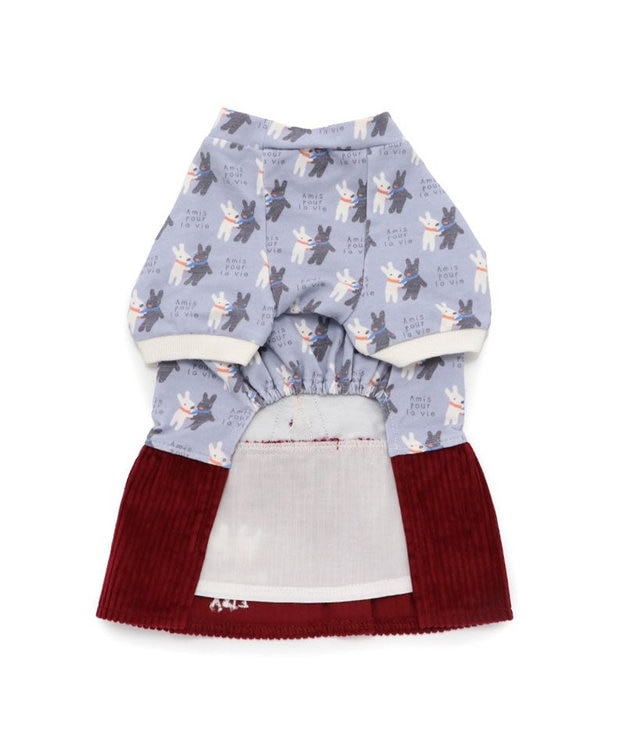 PET PARADISE リサとガスパール リボン つなぎスカート 《であい柄》 小型犬 レッド