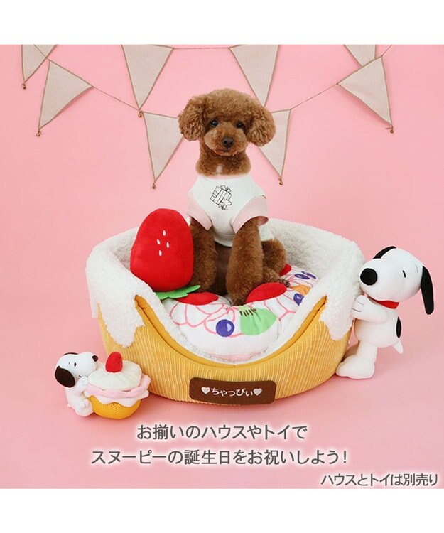 PET PARADISE スヌーピー バースデーＴシャツ 中型犬 白~オフホワイト