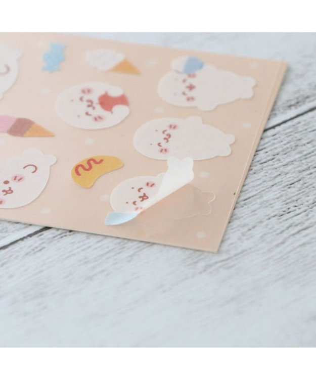 Mother garden しろたん マスキングシール 2枚セット 《食いしん坊柄/おともだち柄》 2枚セット