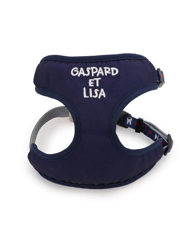 PET PARADISE リサとガスパール マスコット付きハーネス 《ハート柄》 ３Ｓ ネイビー