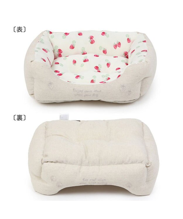 PET PARADISE 苺柄 四角型クール カドラーベッド（38cm） -