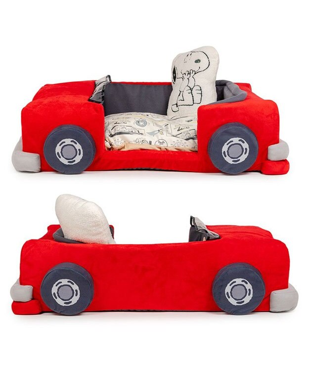 PET PARADISE スヌーピー マイカーカドラー 《レッド》 92×60cm Ｌ 小型犬 レッド