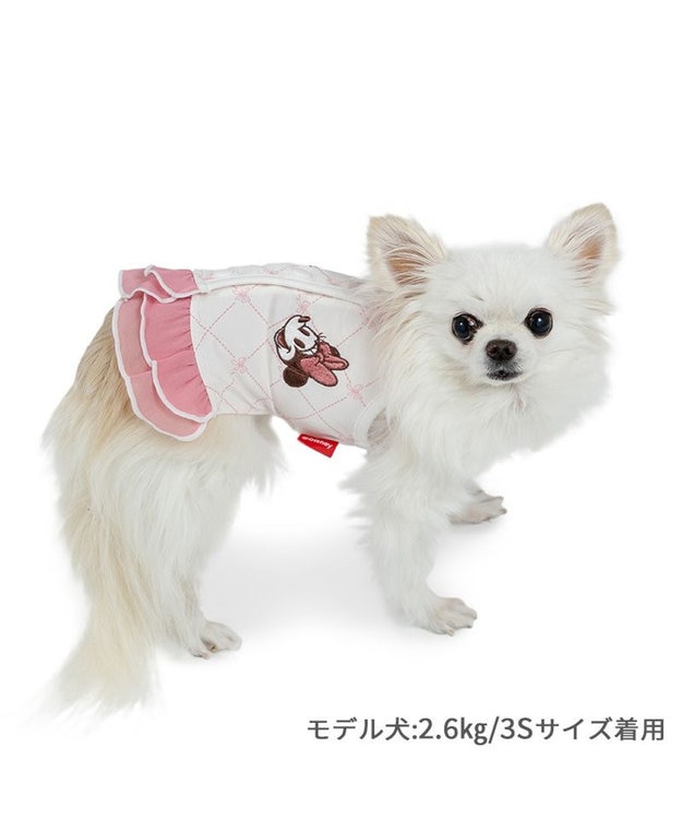 PET PARADISE ディズニー ミニーマウス 接触冷感 背中開き キャミソール 小型犬 ホワイト×ピンク