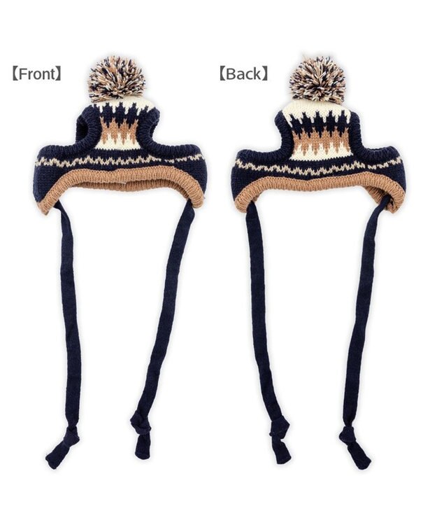 PET PARADISE ペットパラダイス ボンボン付き 男の子 ニット帽子 小型犬 ４Ｓ～３Ｓ/ＳＳ～Ｓ ブラック