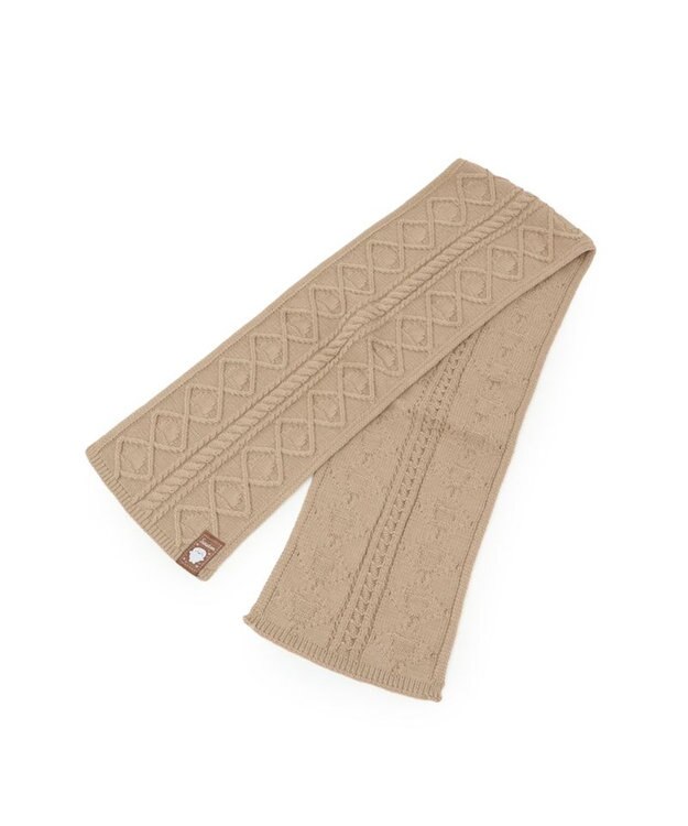 Mother garden しろたん ニットマフラー 150cm×22cm 襟巻き 茶系