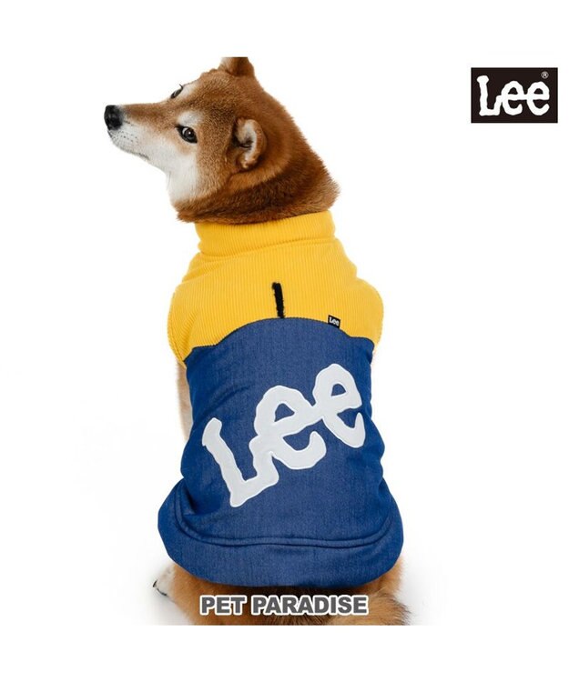 PET PARADISE Lee 切り替え 綿入ベスト 中型犬 紺(ネイビー・インディゴ)