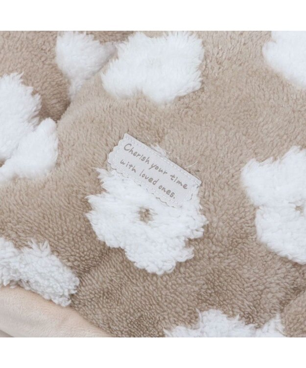 PET PARADISE ペットパラダイス 遠赤外線 ボア ドーム型寝袋 《お花柄》 小型犬 ベージュ