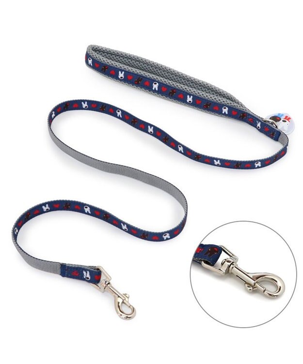 PET PARADISE リサとガスパール ハート柄リード SS~S ネービー