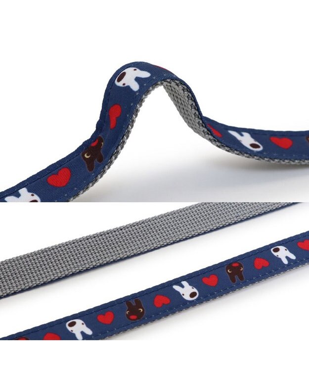 PET PARADISE リサとガスパール ハート柄リード ＳＳ～Ｓ ネービー