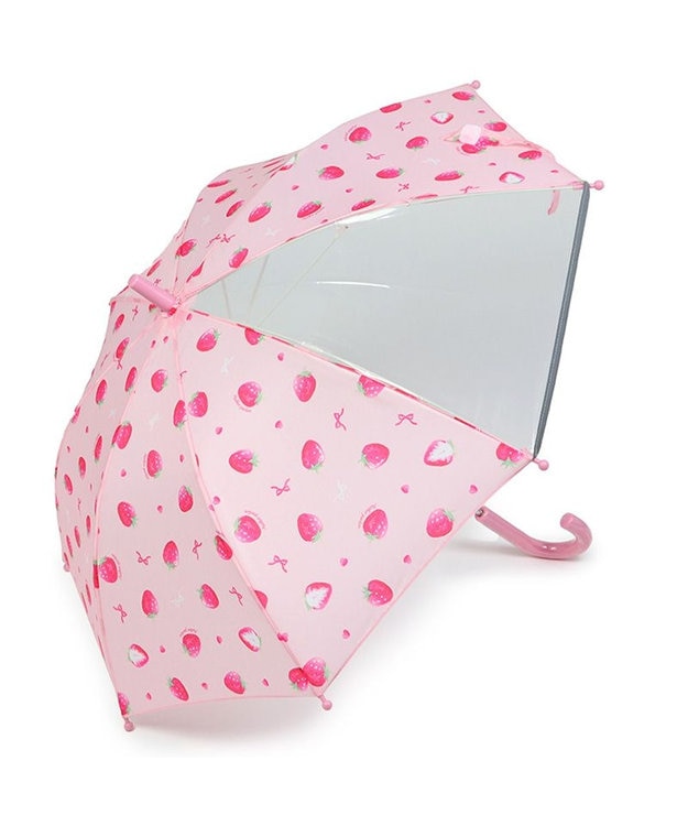 Mother garden マザーガーデン 野いちご 子供用 長傘  45/50/55cm 一部透明 ピンク(淡)