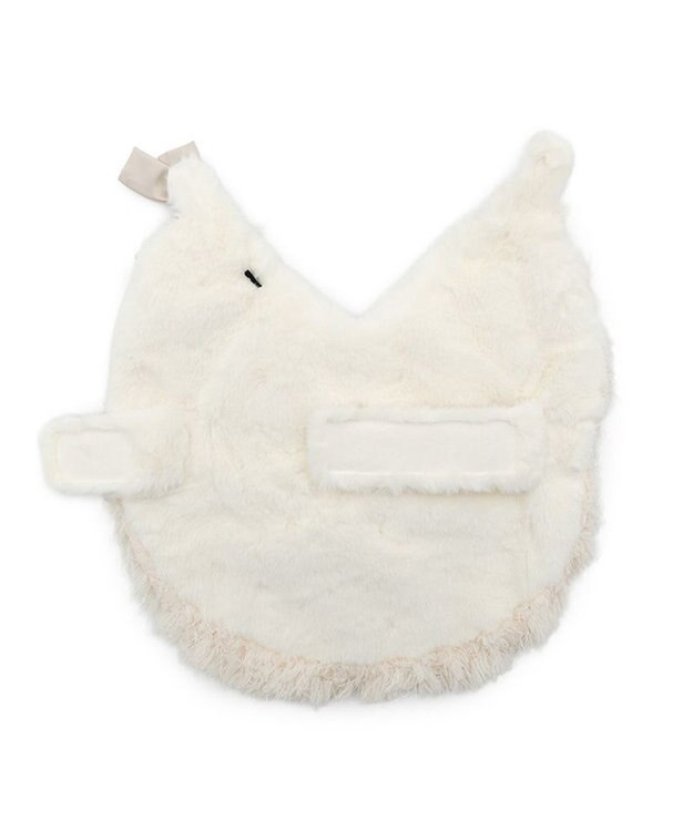 PET PARADISE cherircouture ドットリボン ポンチョ 《ホワイト》 小型犬 ピンクベージュ