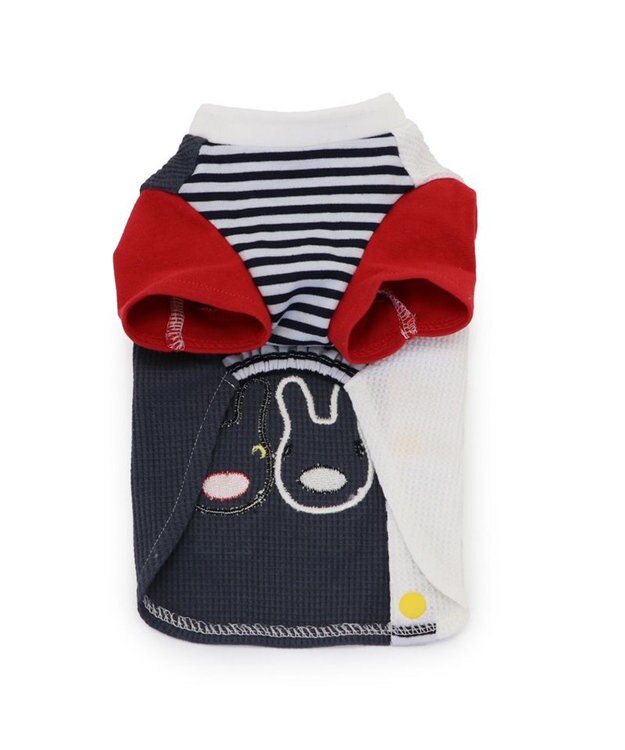 PET PARADISE リサとガスパール ワッフル 背中開き Tシャツ 小型犬 チャコールグレー