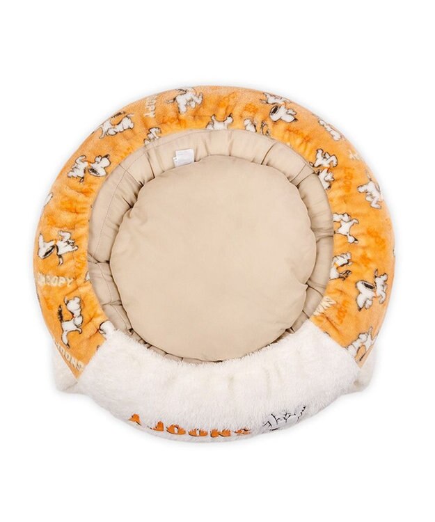 PET PARADISE スヌーピー 遠赤外線 丸型 寝袋 《てくてく》 Ｍ オレンジ
