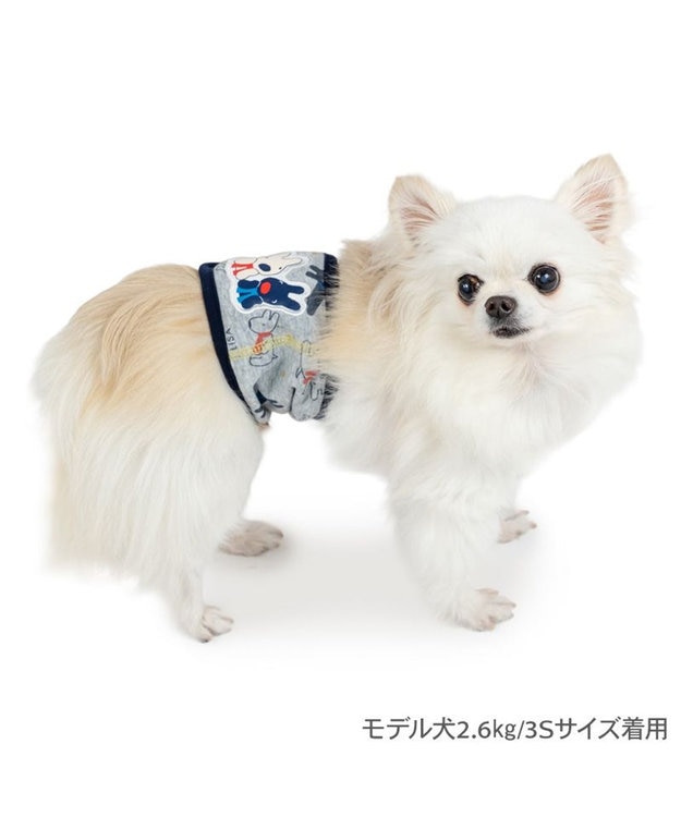 PET PARADISE リサとガスパール マナーベルト 総柄 小型犬 グレー