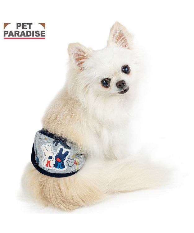 PET PARADISE リサとガスパール マナーベルト 総柄 小型犬 グレー