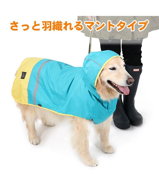 PET PARADISE 犬服 犬用品 ペットグッズ ペットウェア ペットパラダイス 切替レインマント 【中型・大型犬】 | 犬用 中型犬 大型犬 青緑