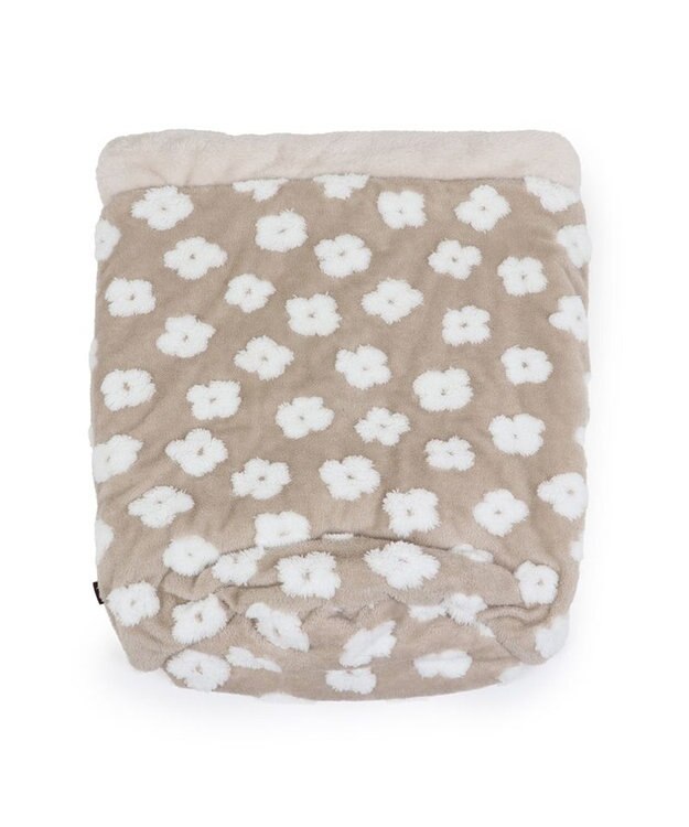 PET PARADISE ペットパラダイス ボア寝袋 筒型《お花柄》 Ｍ 小型犬 ベージュ