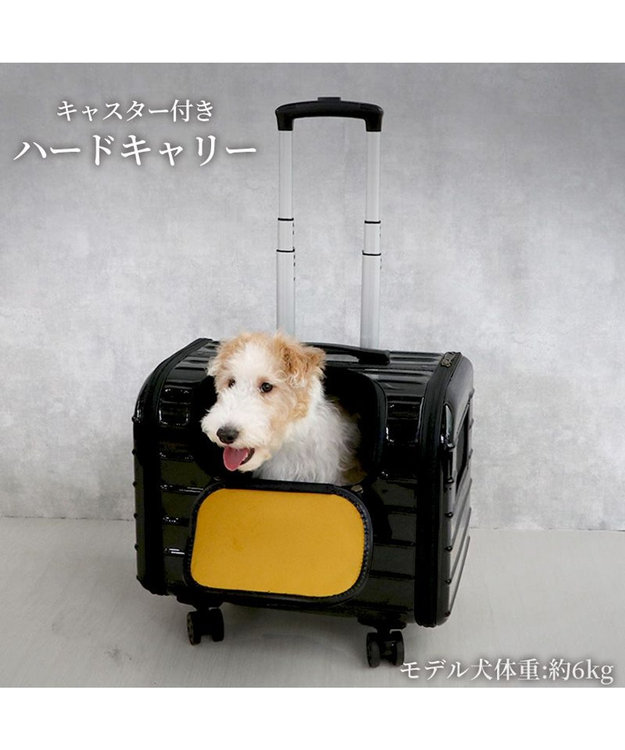 PET PARADISE キャリーバッグ キャスター付き 4輪 カート【小型犬】 ハード ブラック 黒