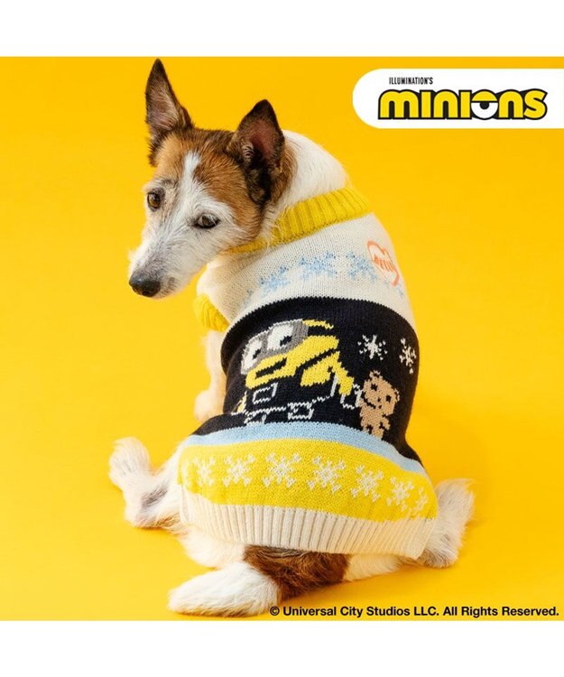 PET PARADISE ミニオン ボブ ティム セーター 小型犬 ホワイト×ネイビー