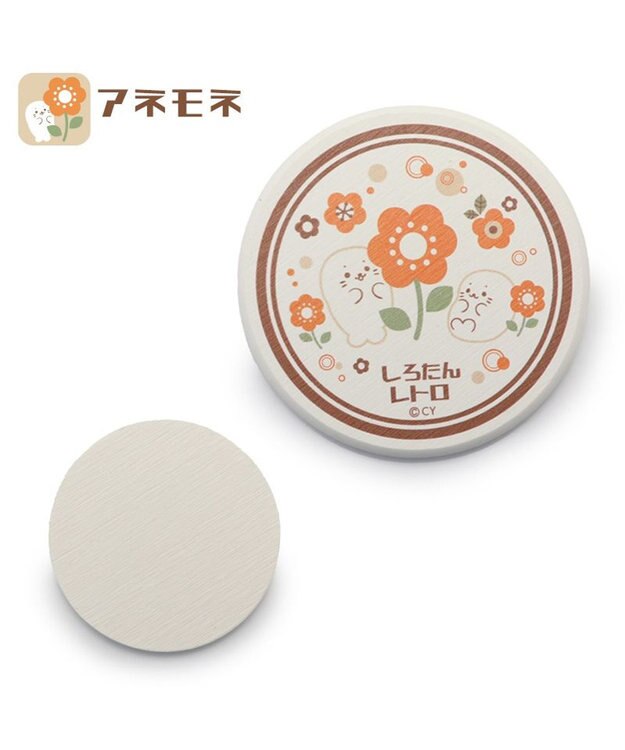 Mother garden しろたん 珪藻土 コースター レトロ 単品 《 チューリップ柄 / アネモネ柄 》 アネモネ