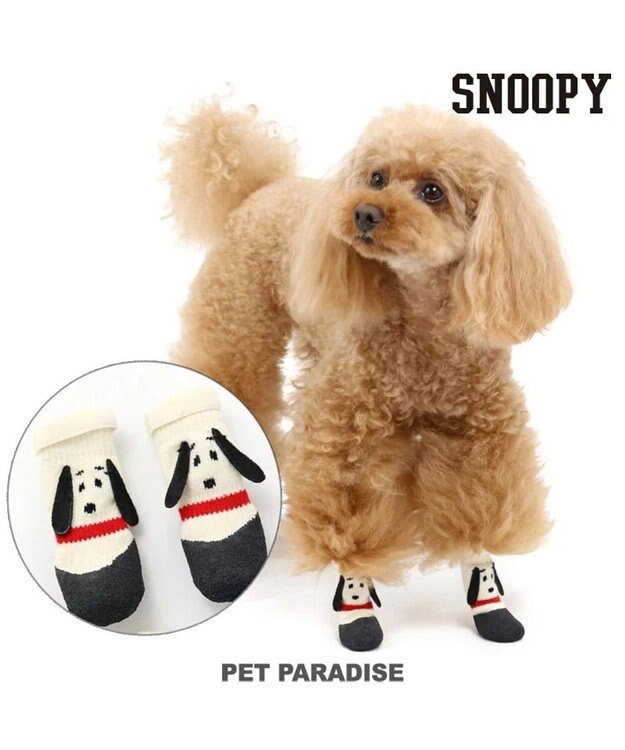 PET PARADISE スヌーピー フィットシューズ 靴下【Ｓ】 ホワイト