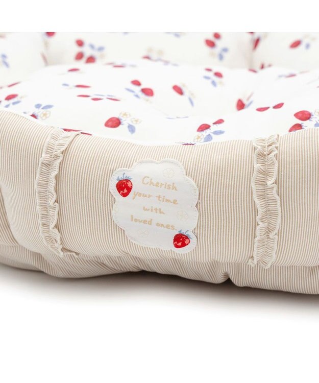 PET PARADISE ペットパラダイス クールカドラー 丸型 《苺花柄》 Ｍ ホワイト×レッド