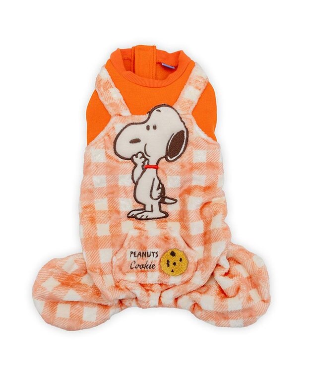 PET PARADISE スヌーピー ボア サロペット 《 クッキー柄 》 中型犬 レッド