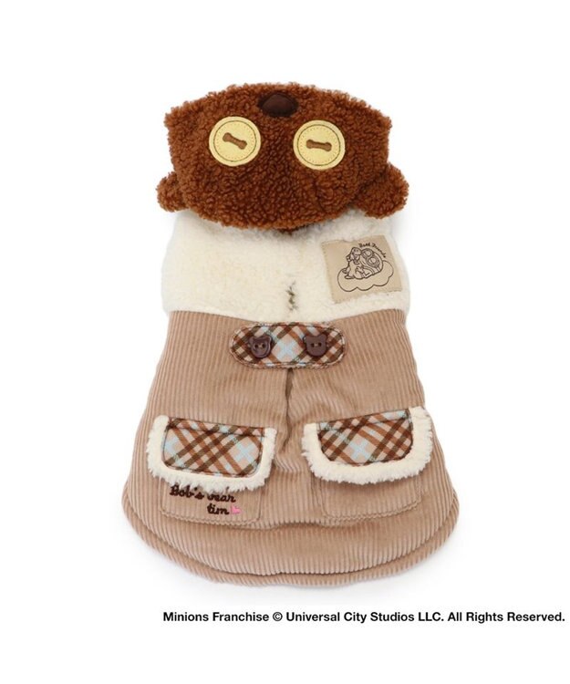 PET PARADISE ミニオン ティム 遠赤外線 綿入れ ベスト 小型犬 ブラウン×ベージュ