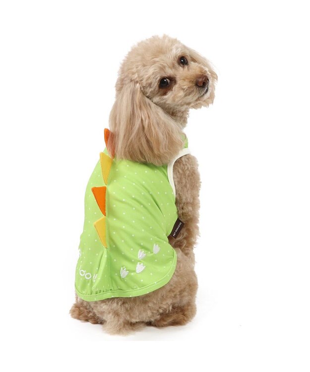 PET PARADISE ペットパラダイス エコメイド 天竺 恐竜 タンクトップ 小型犬 グリーン