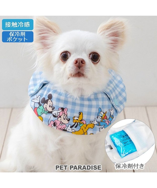 PET PARADISE ディズニー ミッキーマウス クール バンダナ 《風船柄》 小型犬 ホワイト×ブルー