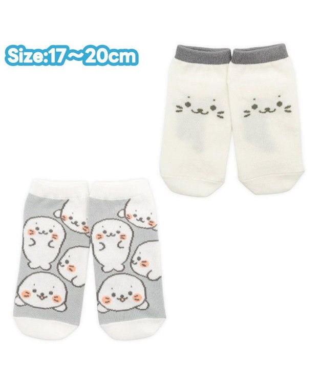 Mother garden しろたん スニーカー丈ソックス 2足セット 《顔ぼん・いっぱいいるよ》 13～16cm/17～20cm 顔ぼん・いっぱいいるよ